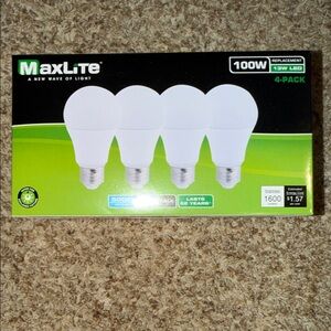 MaxLite 100W Daylight 5000K Dimmable LED Bulbs - 4 Pack